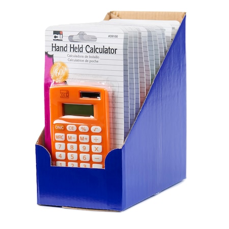 Charles Leonard Calculator, Hand Held, 8 Digit, Assorted Colors, PK12 39100ST